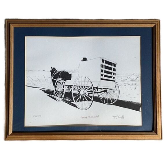 Greg Kempfs “Going to Market” Lithograph Print Numbered and Signed